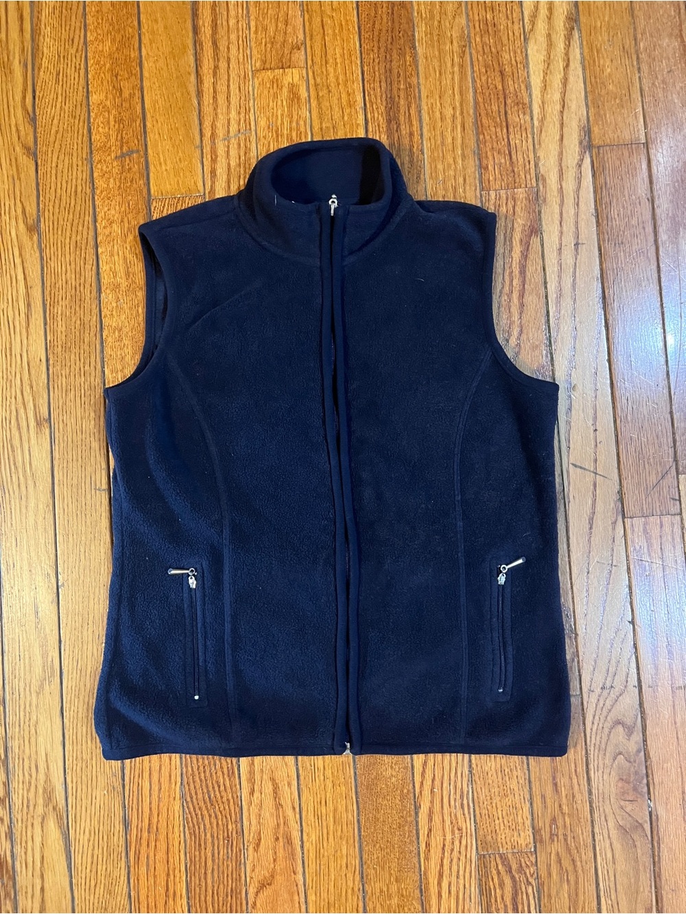 Women’s Karen Scott Navy Blue Fleece Vest Petite Small